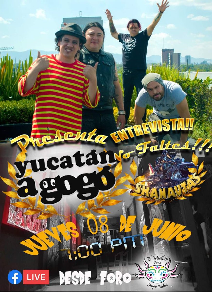Mañana entrevista con <a href="/YUCATANAGOGO/">YUCATAN AGOGO</a> y nuestros compás de @skanautas. Nos se la pierdan y vamos viendo que nos honren nuevamente con su presencia en un toquin 😎🙏🏼