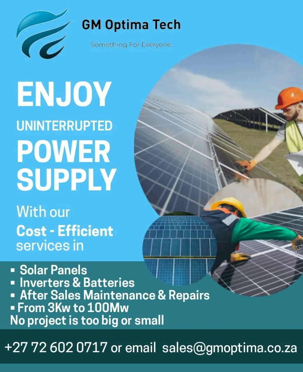 SuhailBG2's tweet image. #Loadshedding holiday for time being but will it last? Get your #backupsolution or #solarenergy ready call me now on 076 711 0754 we supply and work around #WesternCape