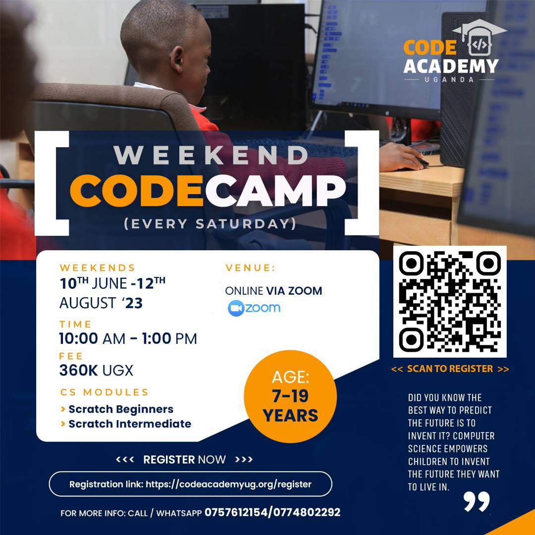 code_academy_ug's tweet image. Prepare your child for tomorrow's careers. Our Weekend coding class for kids lays a strong foundation in coding and computational thinking, nurturing their interest in STEM fields from an early age.
Register here: codeacademyug.org/register
#CodeCamp
#STEMeducation
#codingfuture