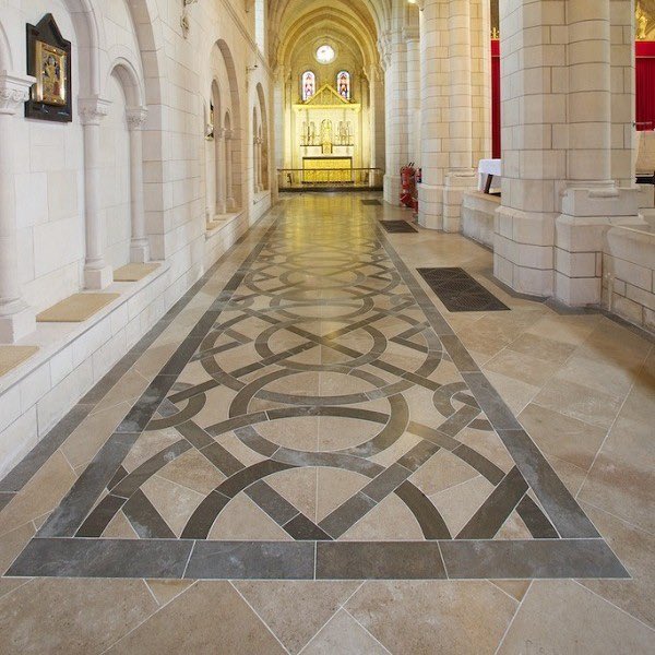 #throwbackthursday to award winning Buckfast Abbey.

The new stone flooring consisted of Purbeck Jurassic Blend, with contrasting elements in Purbeck Capstone and Purbeck Grub. 
#internalflooring #ecclesiastical #restoration #britishstone #naturalstone #purbeckstone