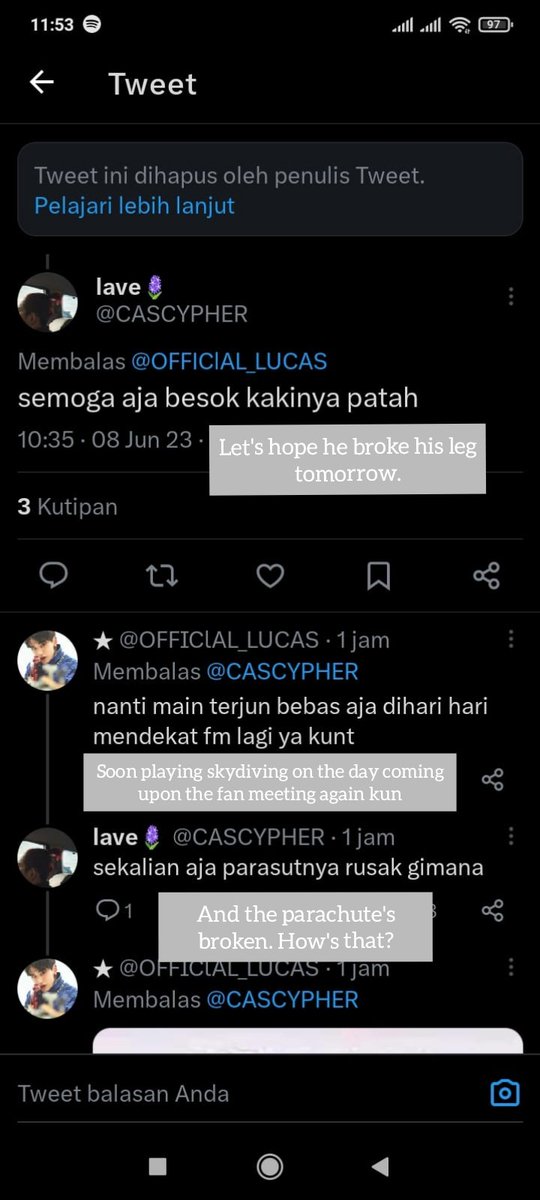 📢‼️HELP RT, REPORT AND BLOCK‼️
‼️DO NOT INTERACT‼️📢

ACC : 
🔗 x.com/OFFICLAL_LUCAS
🔗 x.com/CASCYPHER

TWEET :
bit.ly/3J1ImYY
bit.ly/3oJ8q4s

(They made disrespectful/offensive tweets to KN)