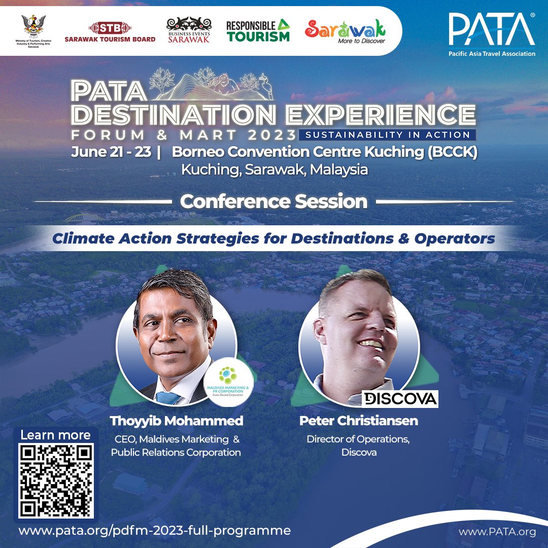 PATA_HQ's tweet photo. Climate change is a “hot” topic that cannot wait any longer. So many talks happening, but how do we walk the talks?

Join us at #PDFM2023 to look at best examples for destinations &amp; operators to move from strategy to tactics.

Register now: https://t.co/zO5SHGHOPd

#PATAEvent https://t.co/zLkFhlobAE