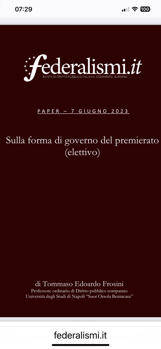 #premierato #riformecostituzionali <a href="/revistaTRCUNED/">Teoría y Realidad Constitucional</a> <a href="/cepcgob/">Centro de Estudios Políticos y Constitucionales</a> <a href="/Montecitorio/">Camera dei deputati</a> <a href="/SenatoStampa/">Senato Repubblica</a> <a href="/GiorgiaMeloni/">Giorgia Meloni</a> <a href="/antoniopolito1/">Antonio Polito</a> <a href="/StefanoCeccanti/">StefanoCeccanti</a> <a href="/meb/">Maria Elena Boschi</a>