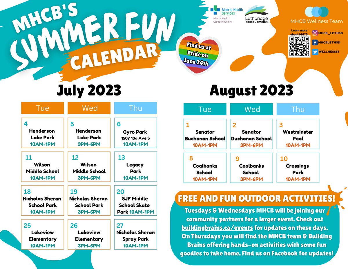 We are counting down the days until our summer begins-only 26 days to go!! Come find us this summer for free family activities! ☀️🕶️⛱️ <a href="/LethSchDivision/">LethbridgeSchoolDivision</a>