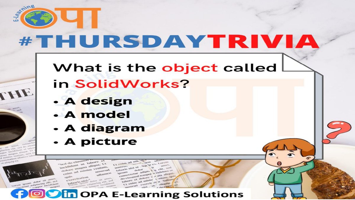 Comment 👇

#quiz #thursdaytrivia #object #solidworks #diagram #design #model #picture #keeplearning #growth #knowledge #questions #learning #hardwork #career #innovation #thursday #OPA #elearning