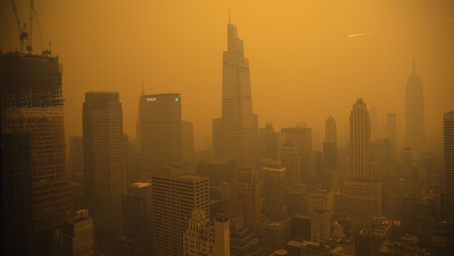 New York City has the worst air in the world right now due to Canadian wildfires.