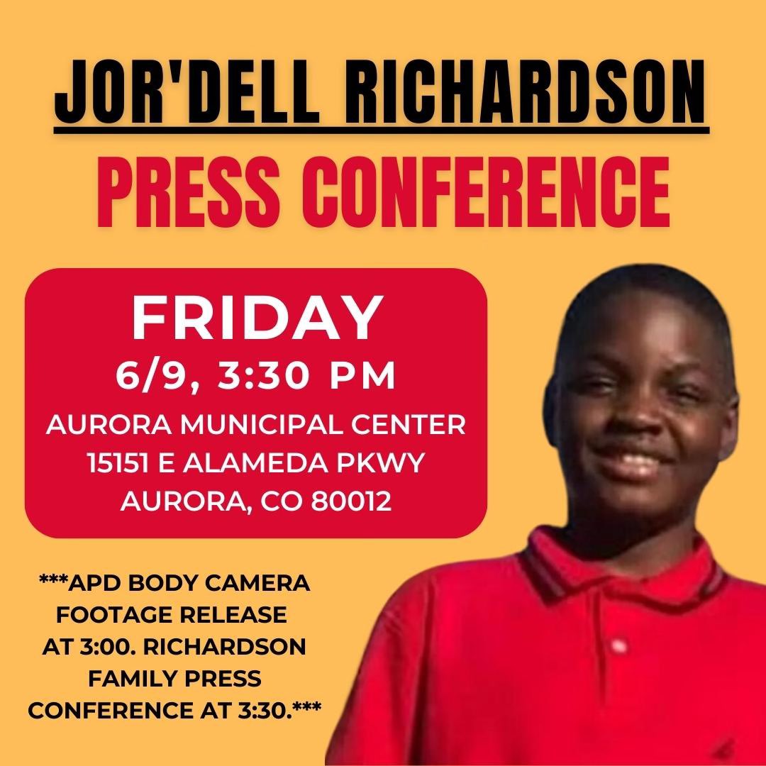 Jor’Dell Richardson was a 14 year old student at my school. Last week, he was shot & killed by an Aurora Police officer. Jor’Dell’s family will be having a press conference on Friday following the public release of the body cam video. They ask for all to attend. PLEASE SHARE!