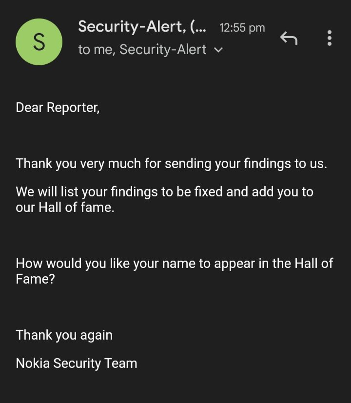Nokia fist hall of fame
#CyberSecurity #BugBounty #ethicalhacking