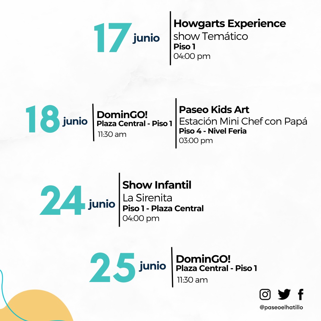 𝗖𝗮𝗹𝗲𝗻𝗱𝗮𝗿𝗶𝗼 𝗱𝗲 𝗮𝗰𝘁𝗶𝘃𝗶𝗱𝗮𝗱𝗲𝘀 🗓️
¡𝙅𝙪𝙣𝙞𝙤 𝙚𝙨 𝙙𝙚 𝙋𝙖𝙥𝙖́! 😎

Síguenos en Instagram y conoce más! ✨
@paseoelhatillo

#quehacerencaracas #Familia #diversion