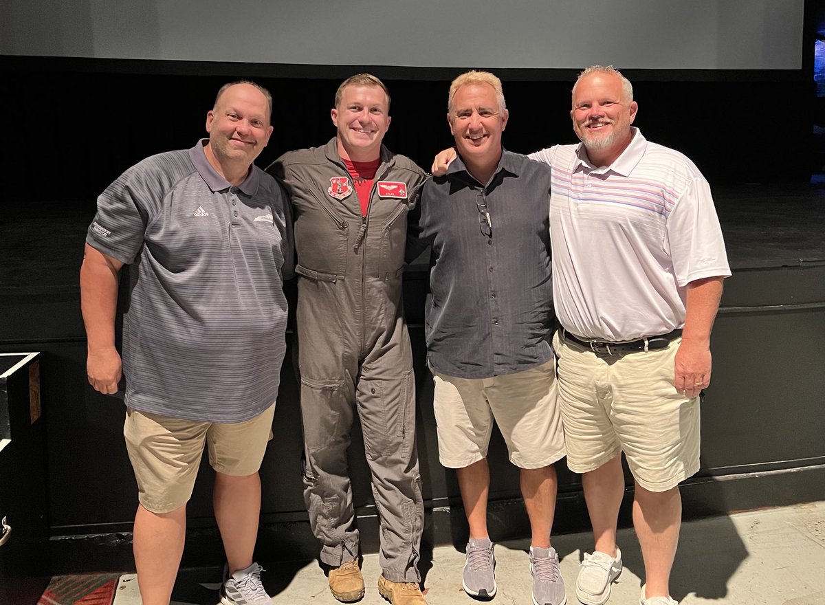 SWBaseball's tweet photo. Former South Baseball player and Top Gun winning pilot, Jacob Vaughan, put on a great show tonight at the Capital Arts Theater. 

(In the pic below, Jacob #22, got the last out of the 2012 Region Championship then foreshadowed his flying future). Great man from a great family. https://t.co/q5UPXIhLF8