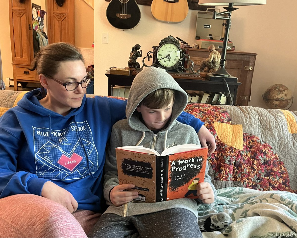 I was excited for my <a href="/Jarrett_Lerner/">Jarrett Lerner</a> #SchoolBlueprint hoodie to show up all while my son and I read #AWorkInProgress