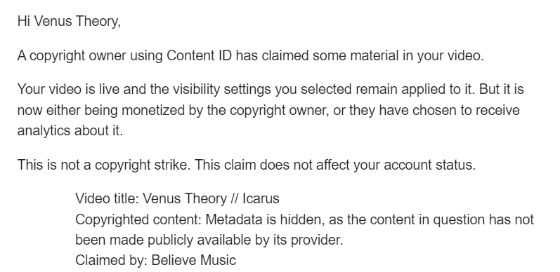 Hey <a href="/TeamYouTube/">TeamYouTube</a> how about a fun idea where people can't create a copyright claim for music on the musician's channel.

My name is literally in the fucking title.