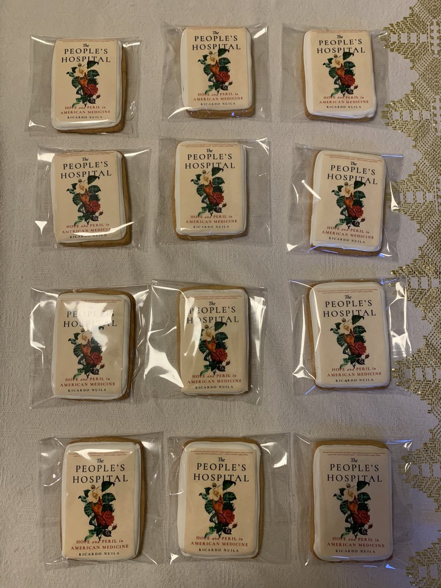 What’s the best thing you can give a writer whose book you like? 

An attentive read, sure. But what’s second best? Replica baked goods!

Incredible gifts of #ThePeoplesHospital cake and cookies from the book club led by Mary Thompson. Can’t wait for TPH Babka!