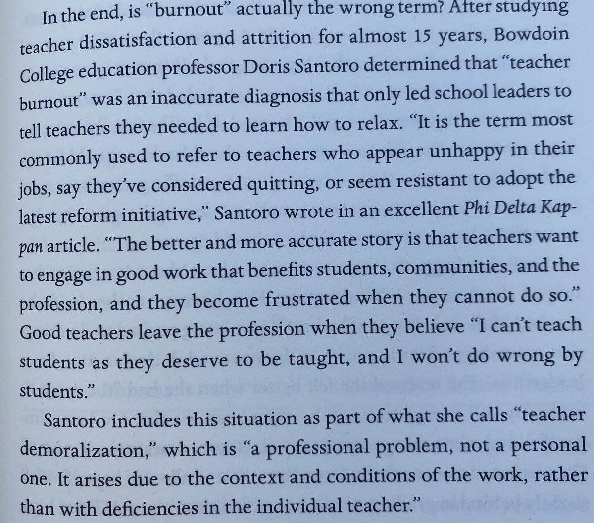 mjharada5's tweet photo. 🙌🙌🙌 I hear this over & over again from Ts that leave the profession (or sometimes when they change school districts). They want to do what’s best for kids & when they feel they can’t, they choose to leave instead of doing wrong by them. #TheTeachers @AlexndraRobbins https://t.co/vekm5LBl2H