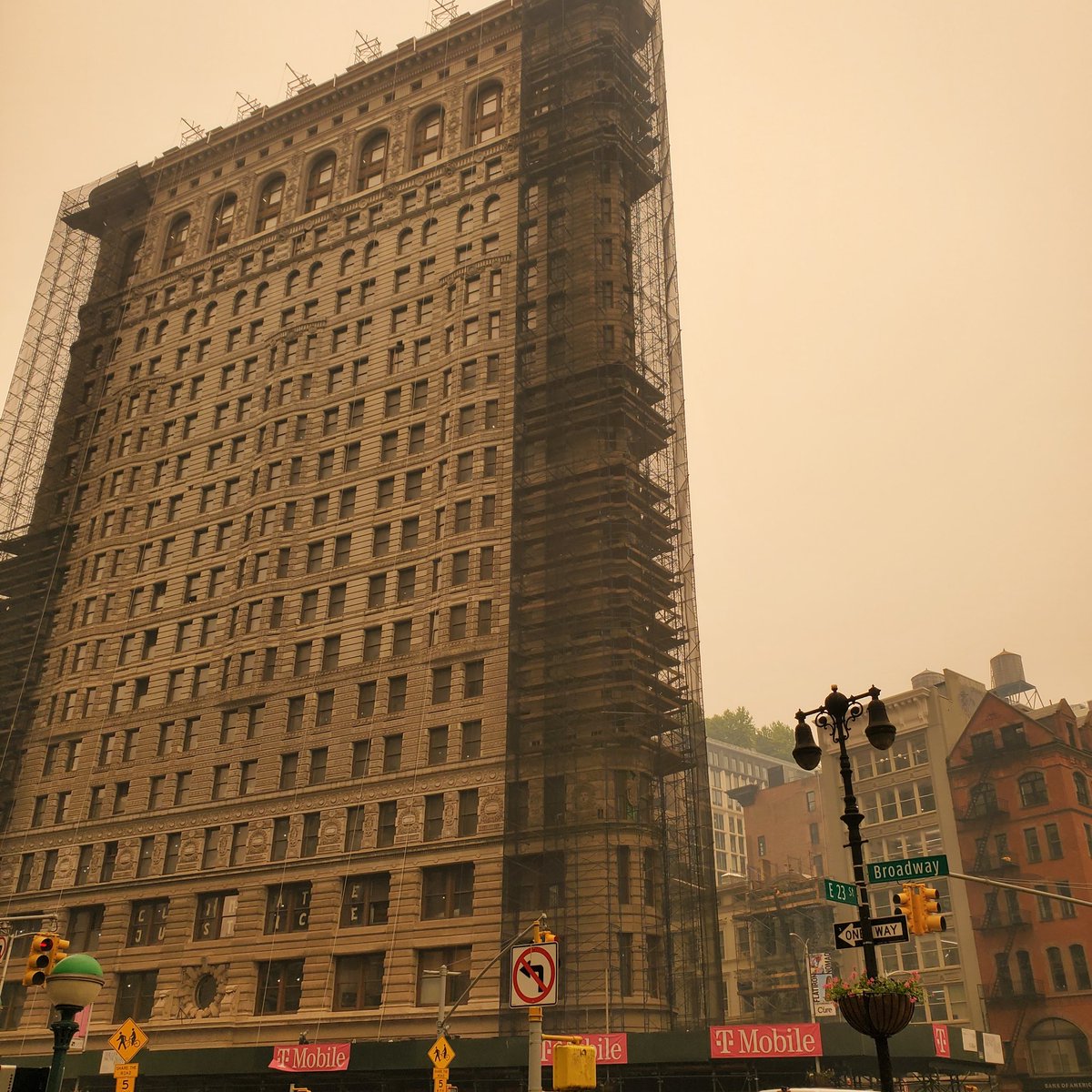 NYC so smokey today from Canada's fires.