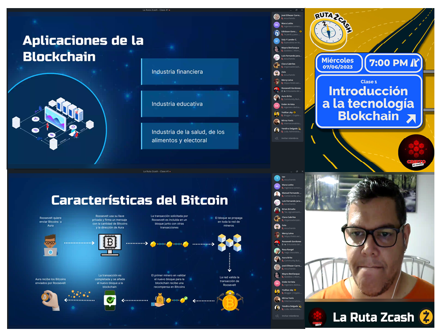 mirnayonis's tweet photo. Felicitaciones! Apenas la 1ra sesión formativa de 07 de #RutaZcash Blockchain, Bitcoin, criptos, billeteras y más. Aclarando mitos y desventajas👋🏿 

Contenta y agradecida @gordonesroo  pasos significtivos en mi #RutaDeAprendizaje #AmiRitmo 
@mferna @LuisAngaritaEEI @ley0711 https://t.co/jDWLIUbwXZ
