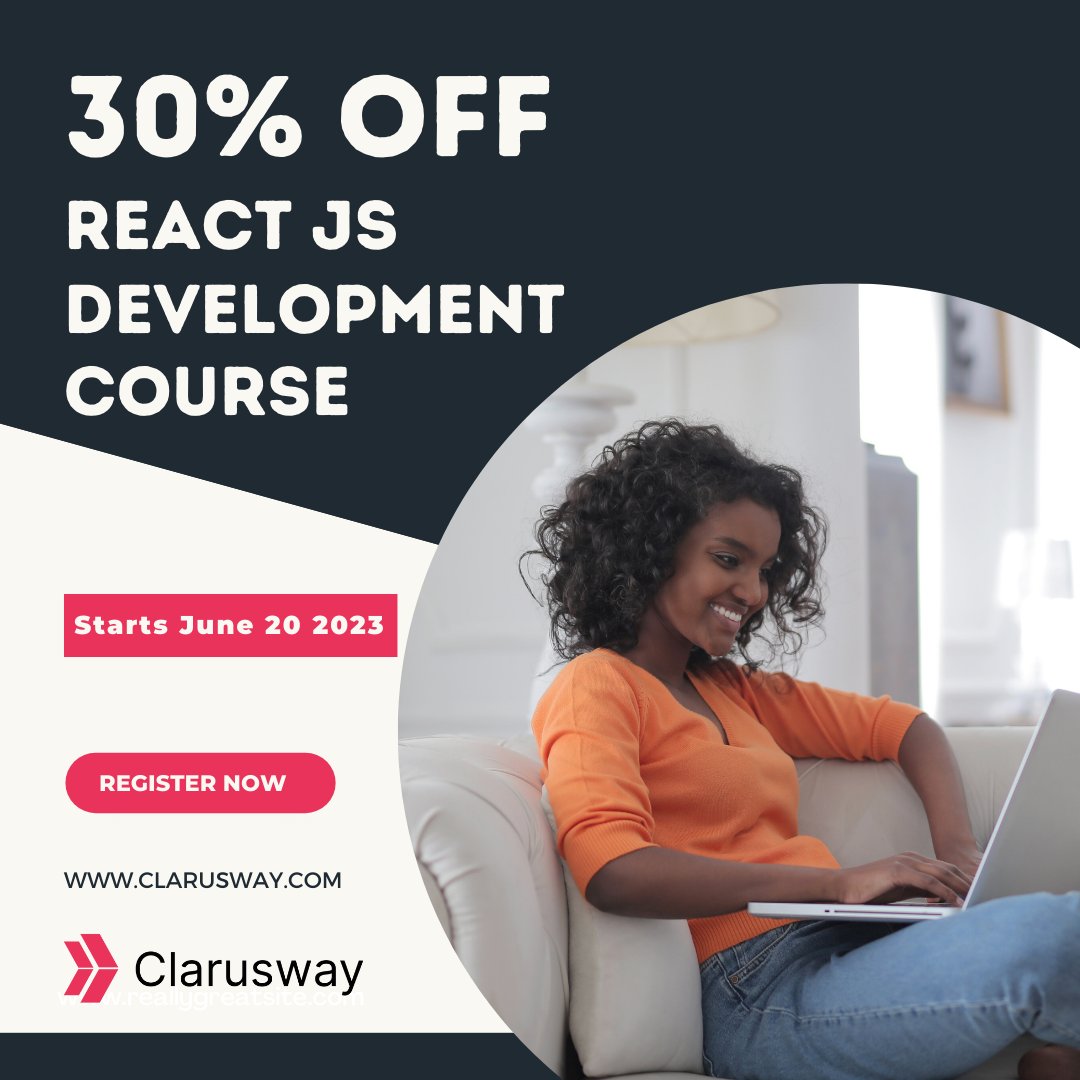 clarusway's tweet image. Join our 10-week #ReactJS #Development Course starting on June 20th and avail a special 30% discount!
⏳ Limited time offer! Don't miss out on this incredible opportunity to enhance your skills
🔗 Apply here: zurl.co/ZJNT ✨
#CodingCourse #DiscountOffer #SkillsUpgrade