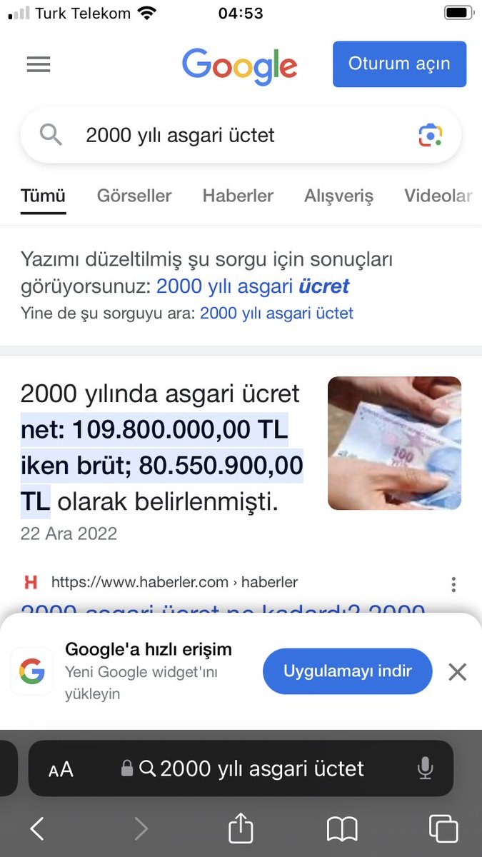 Hadi bakalım ne konuşuyorsunuz acaba yazın google bakın bugün asgari ücret 2000 yılının 2 katı dolar  olarak #DolarTL