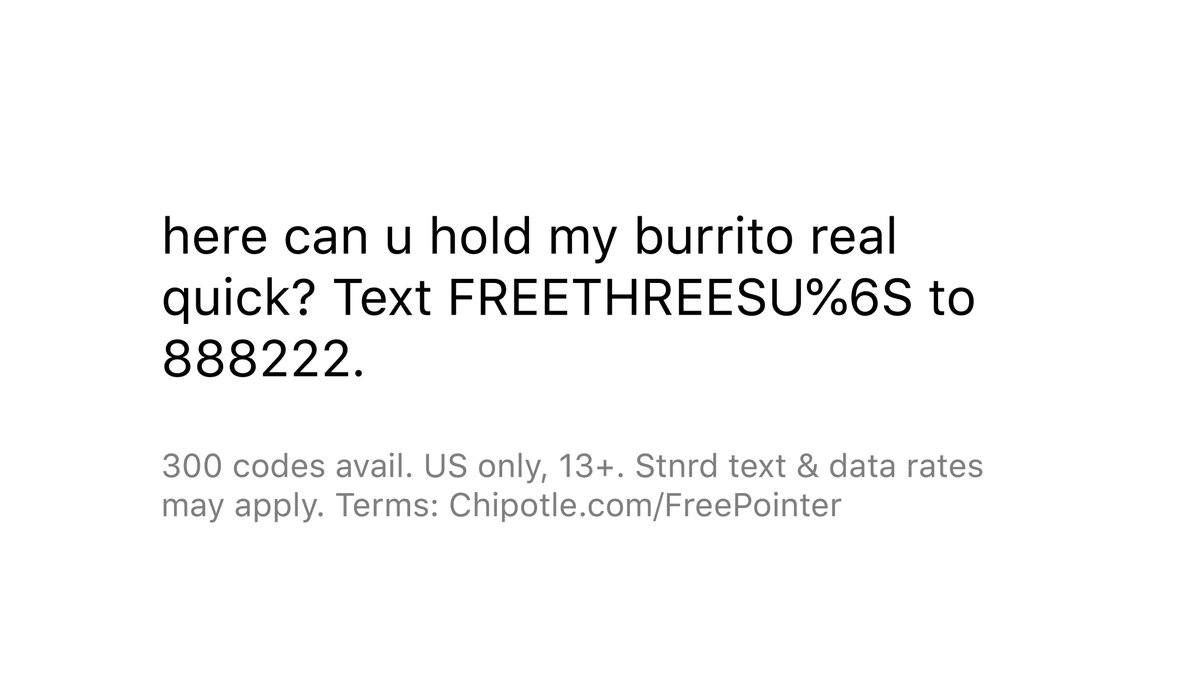 Chipotle on Twitter "ChipotleFreePointer"
