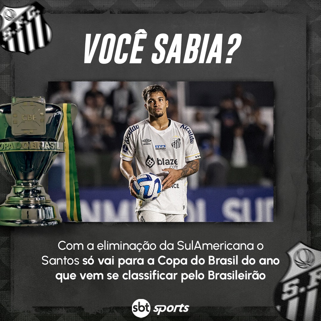 SBT Sports on Twitter "O Santos só vai jogar a Copa do Brasil em 2024