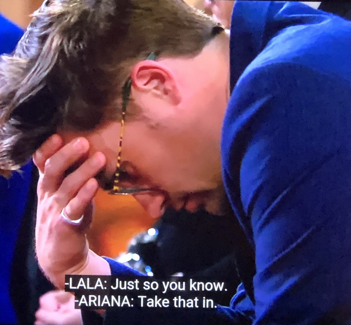 meccaena's tweet photo. I think Schwartz is realizing he hitched his wagon to the wrong horse. He looks STRESSED. Take it all in, Schwartzy. Take it ALL IN. 

#Scandoval #VanderpumpReunion #VanderpumpRules #TeamAriana https://t.co/zxHem31RHk