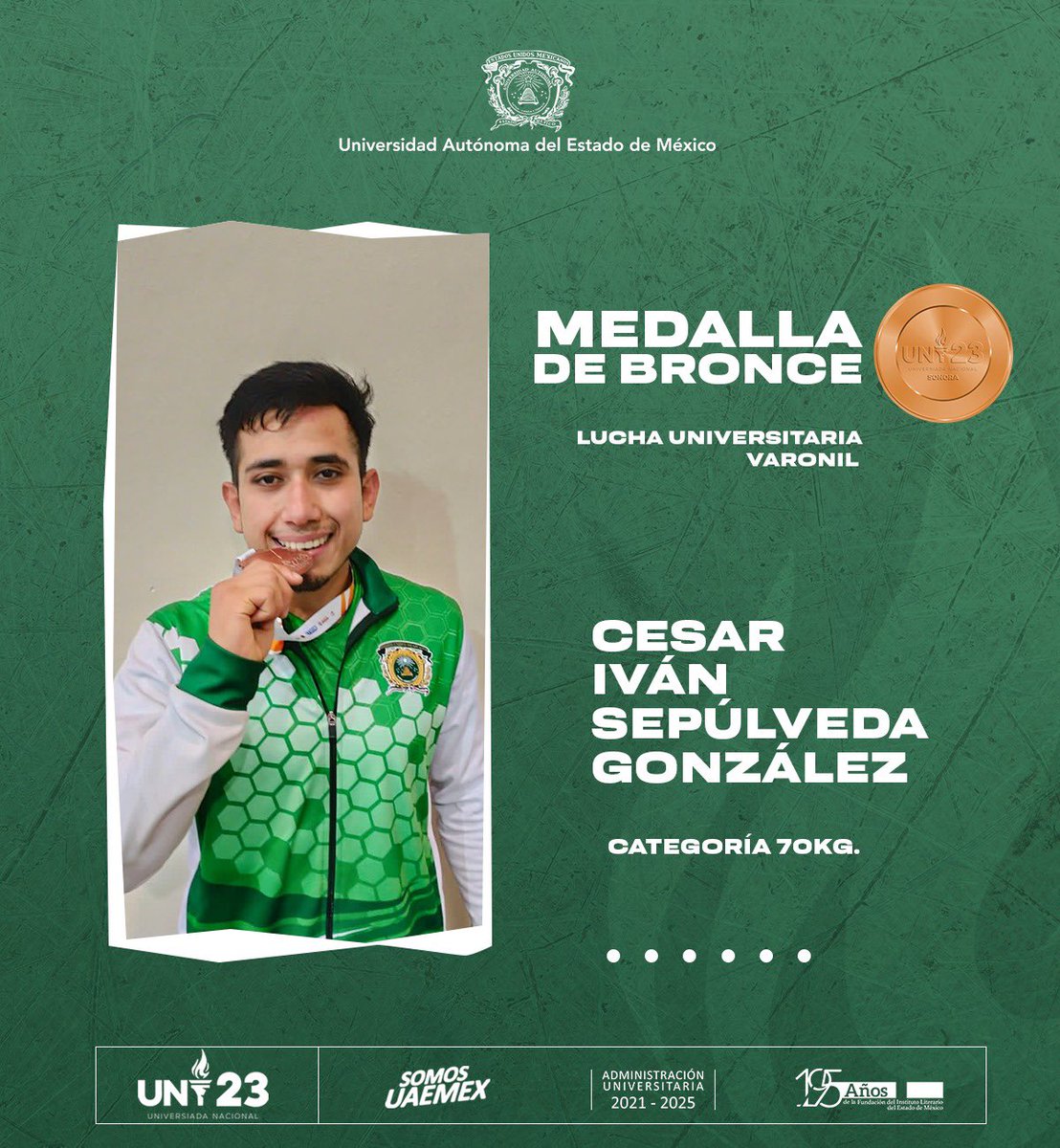 🥉👏🏻 ¡Seguimos sumando medallas en la Universiada Nacional!   

¡Felicidades Alejandra Figueroa, Ximena y Cesar Sepúlveda, por las medallas de bronce obtenidas en Lucha Universitaria.

#UAEMéxenSonora
#PotrosenUniversiada23 💚💛🏜️
#UN23
#SomosUAEMéx💚💛