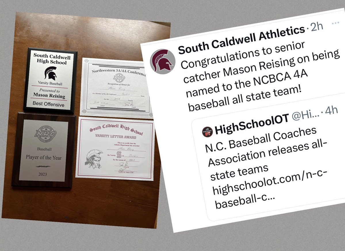 Mason Reising (@mreising2023) on Twitter photo Thankful for a great senior season! Conference Player of the Year, All State, Best Offensive Player, Tied HR record at SCHS (14) & Set a new single season RBI record (53) at SCHS. #4 Out @SoCaldwellBSB @CSUBucsBaseball <a href="/SheafferDanny/">Danny Sheaffer</a> <a href="/_JeremyBooth/">Jeremy Booth</a> Thankful for a great senior season! Conference Player of the Year, All State, Best Offensive Player, Tied HR record at SCHS (14) & Set a new single season RBI record (53) at SCHS. #4 Out @SoCaldwellBSB @CSUBucsBaseball <a href="/SheafferDanny/">Danny Sheaffer</a> <a href="/_JeremyBooth/">Jeremy Booth</a>
