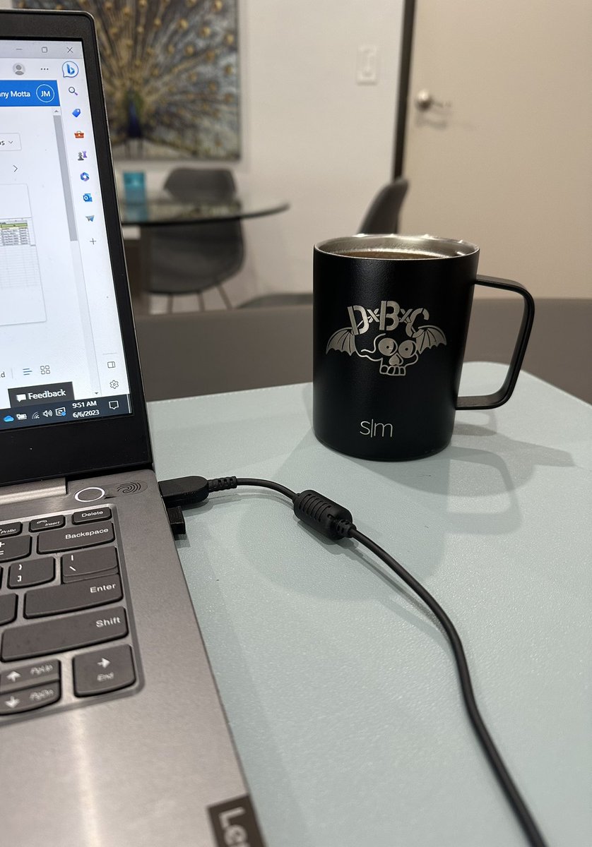 jansterr_'s tweet photo. Gotta drink from my DBC mug at the office every morning. @DeathbatsClub https://t.co/1aYEtrcQFY
