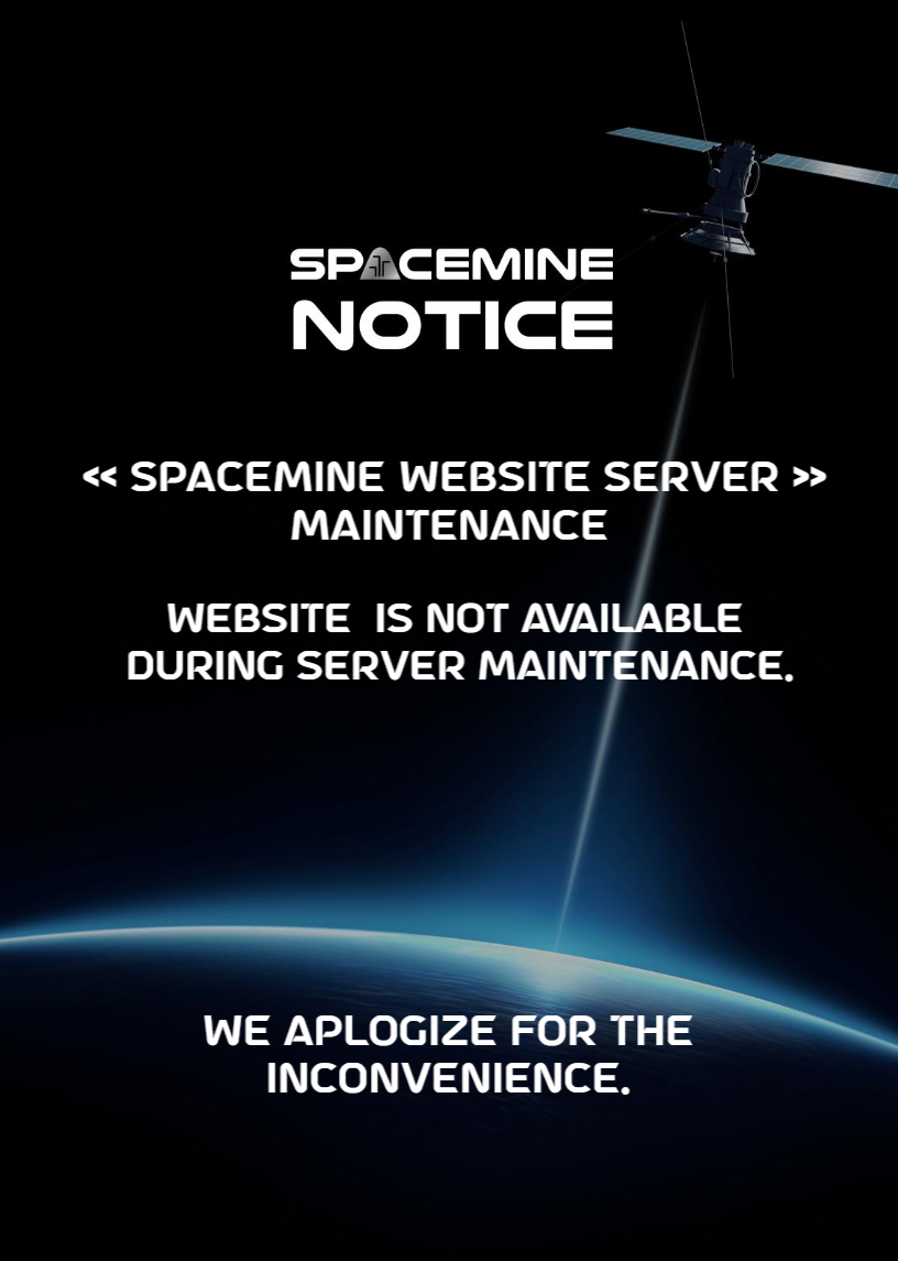 spacemineio's tweet photo. [Notice] SpaceMine_JUN_07, 2023

DEAR SPACEMINE COMMUNITY,

<< SpaceMine HOMEPAGE server maintenance>> 

 Our SPACEMINE WEBSITE  is not available
 during server maintenance.

We apologize for the inconvenience.! https://t.co/0Ym7MxonIz