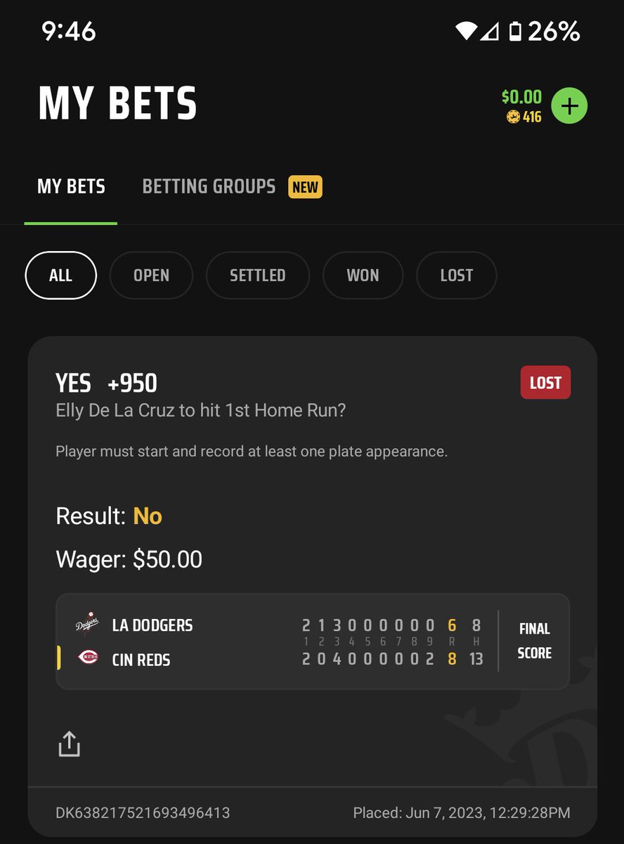 j2hole's tweet photo. @DKSportsbook Exactly how is this a lost bet? https://t.co/ZZRoh08I8C