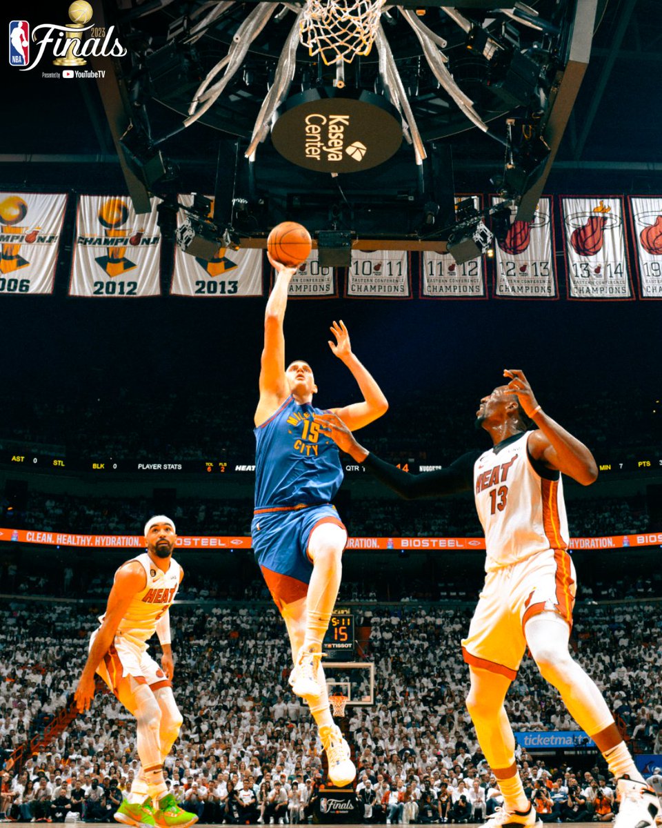 Nikola Jokic is the first player in NBA history to record 30+ points, 20+ rebounds, and 10+ assists in a Finals game 👏