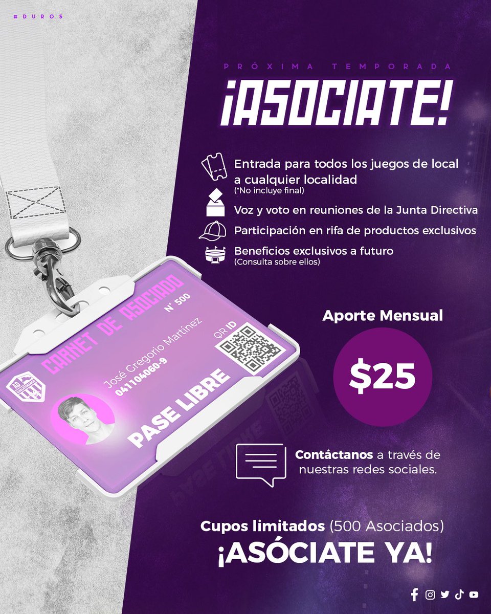 👊🏽💜 ¡Asóciate Ya! 🔜

#DurosdelNorte #SomosDuros