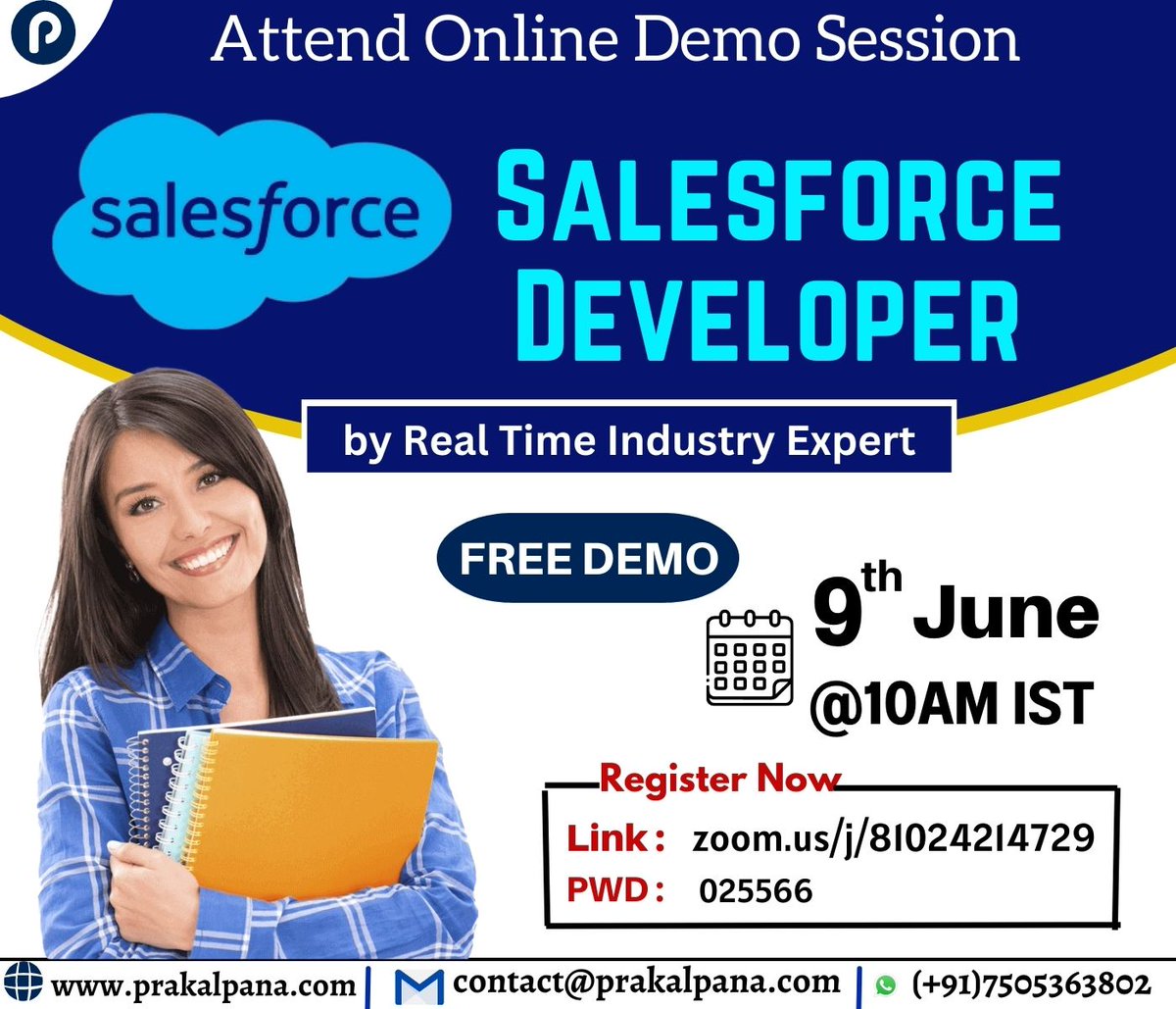 Enroll Now: shorturl.at/fhAT7
📷Salesforce Developer  Online Training📷
📷Demo's time : 9th June June @ 10 Am (IST)
📷 Zoom Link : zoom.us/j/81024214729
Passcode - 025566
📷Chat with us on WhatsApp -wa.me//917505363802
Contact on 📷
Call on +917505363802
