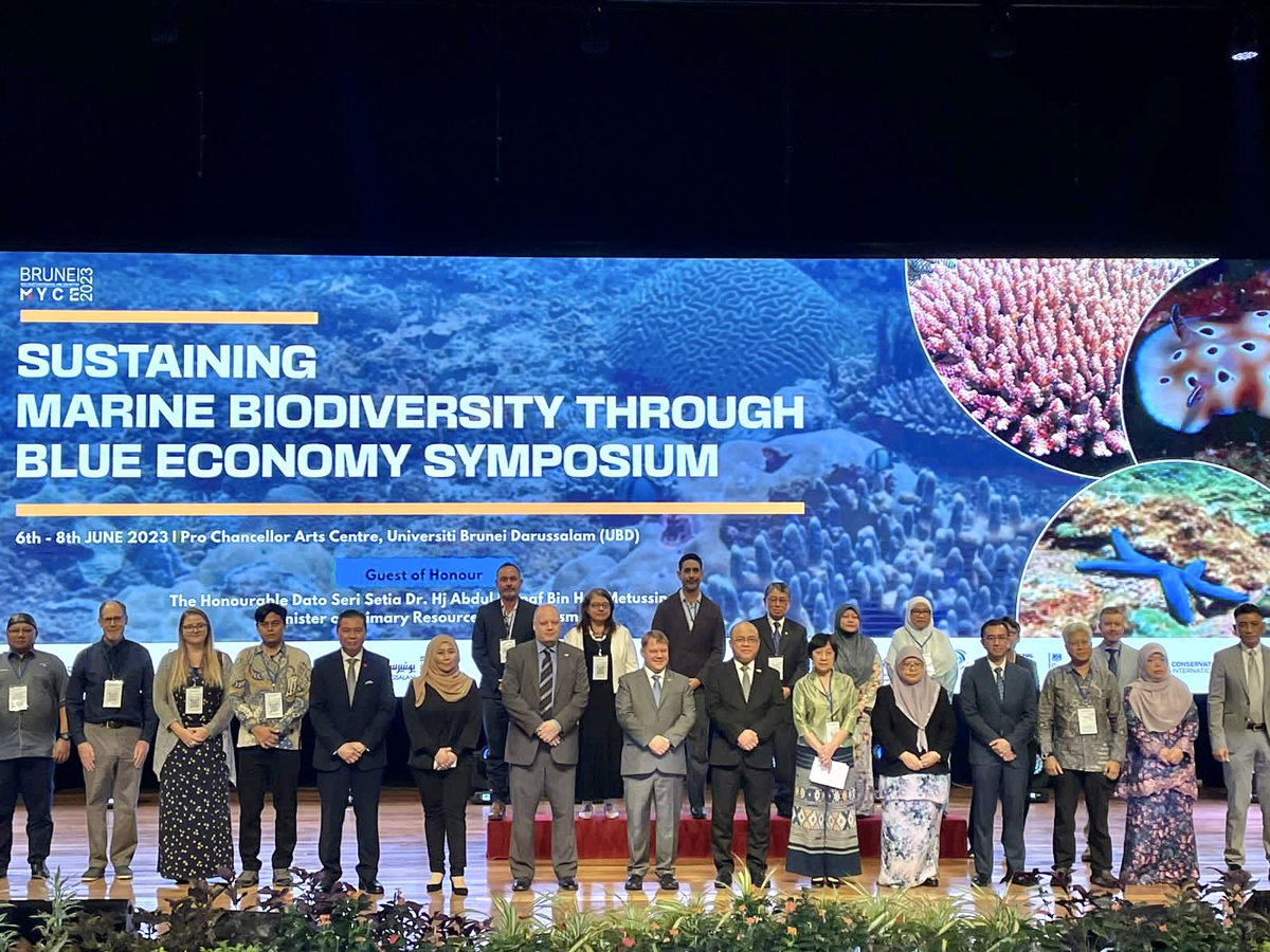 UKinBrunei's tweet photo. Plenty of knowledge shared at 🇧🇳 #MYCE on sustaining marine biodiversity through blue economy. Lisa Benson from 🇬🇧 ‘s @CefasGovUK was a panelist, speaking on the blue economy. Lisa moderated a session this on the importance of protecting our marine #biodiversity 🐠🪸 @DefraGovUK https://t.co/T4iXWgakYO