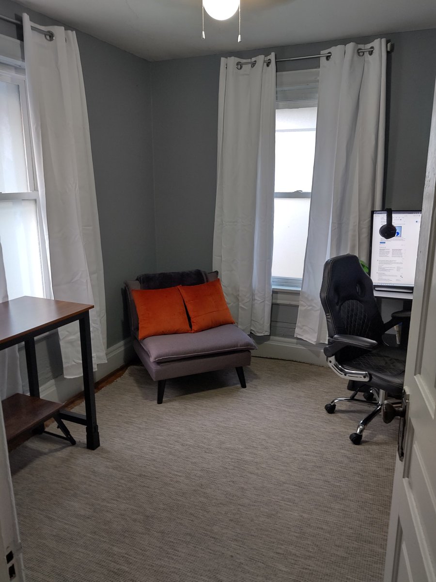 Getting things set up! Curtains need de-wrinkled, and we are still waiting on the business poster for the wall behind the chair. But, soon we will have the Heat press and printer up and running. One step closer to opening! 😀 #fandomforge #fandom #SmallBusiness #Geek #gaming