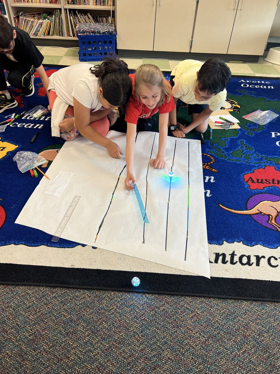 mrsjones72812's tweet photo. 3rd graders in @MrsPivonka practiced measuring skills, conversion between inches and feet, addition of whole numbers and fractions as well as critical thinking, communication and problem-solving with @Ozobot ! @ChrisYungES https://t.co/Uj67HE00Qe