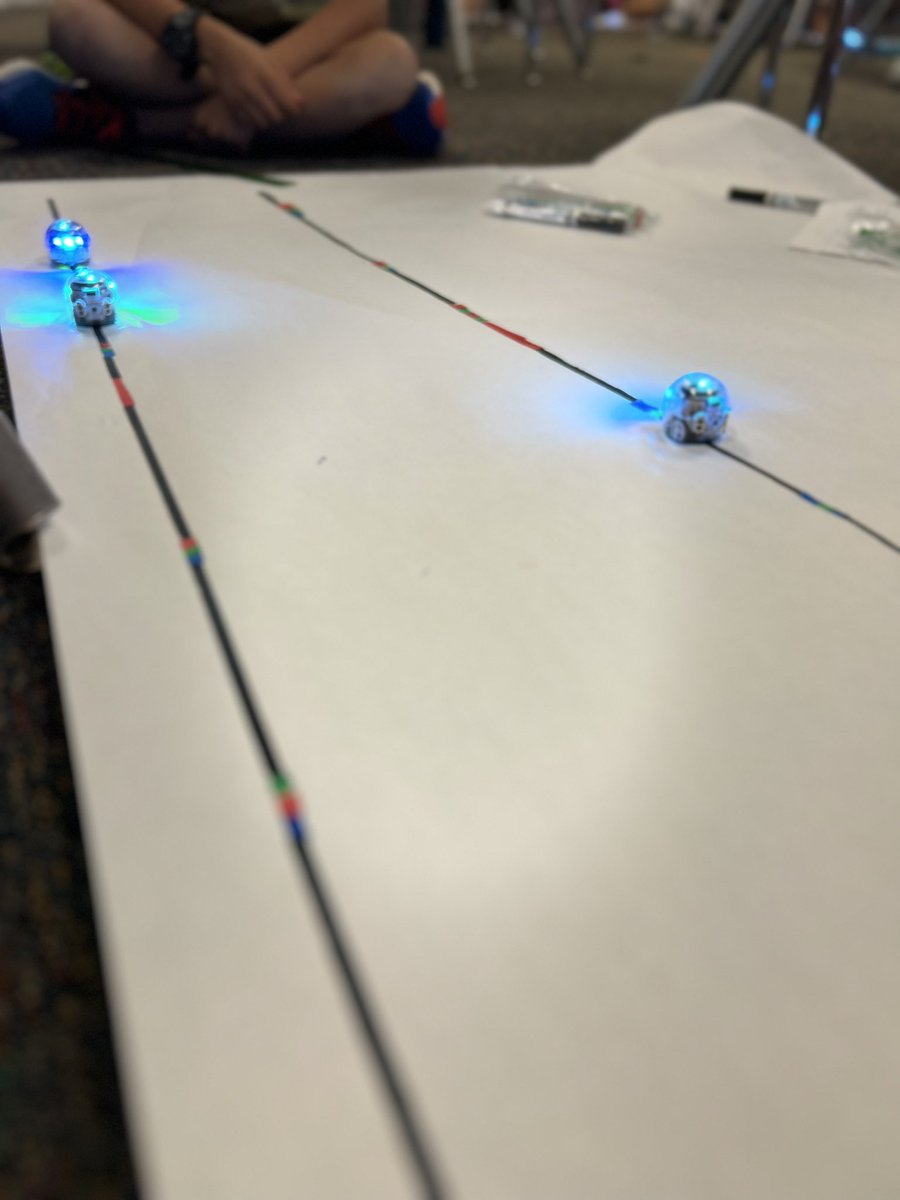 mrsjones72812's tweet photo. 3rd graders in @MrsPivonka practiced measuring skills, conversion between inches and feet, addition of whole numbers and fractions as well as critical thinking, communication and problem-solving with @Ozobot ! @ChrisYungES https://t.co/Uj67HE00Qe