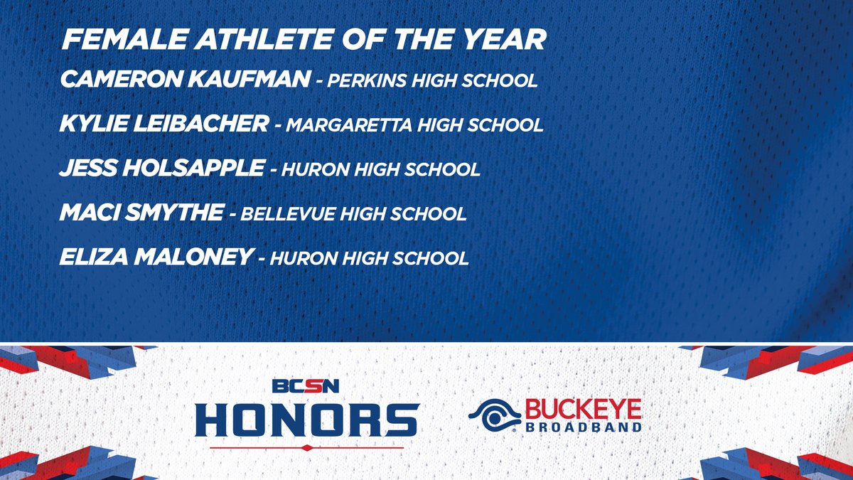 BCSNErie's tweet photo. Stacked list of athletes for the Female Athlete of the Year Nominees for BCSN Honors! This is going to be a tough decision this year 🤔@PerkinsATH @huronschools @mhspolarbears @BHSRedmen #BCSNE https://t.co/d3Mo7McwLS