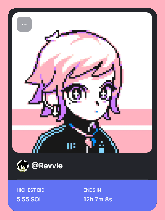 PUNKS UPDATE‼️

HUGE Thanks to <a href="/616e696d65/">henshin.eth (new account name: @henshin_eth)</a> for supporting <a href="/Pinkyblu_/">Pinkyblu</a> and me sir! You've made our day! 🫂💖

Current bid is 5.55 sol, 12 more hours y'all! 🔥
Drop you bid bellow! 🙌✨