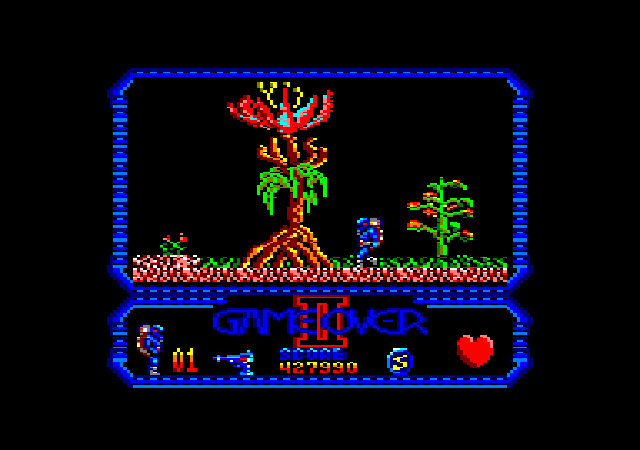 Game Over II (1987) by Dinamic Sofware. Part 1 is a shoot 'em up, for narrative reasons. Part 2 is an excellent mini-metroidvania. Wayyy better than 1. So well made with little innovations and still beautiful artwork. And I can't believe I actually beat it!
#retrogames  #phantis