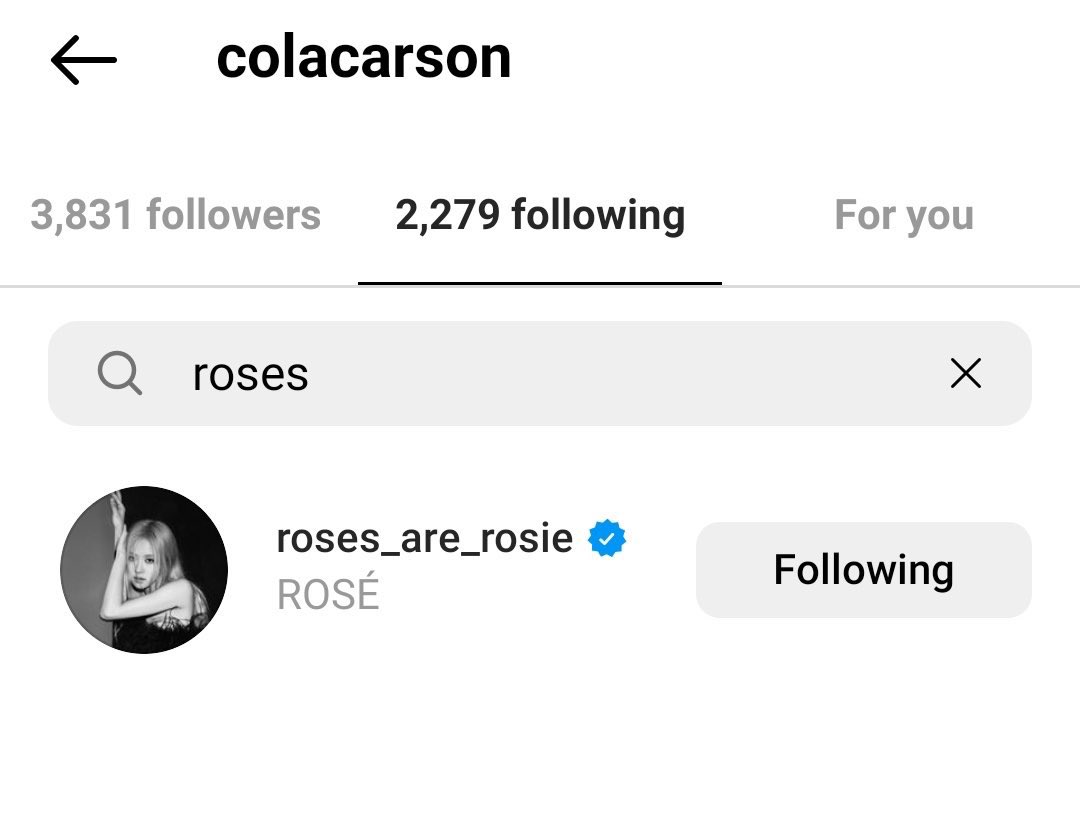 En medio de rumores de una colaboración entre #ROSÉ y Zaynz,el manager de Zayn comenzó a seguir a ROSÉ en Instagram. 👀