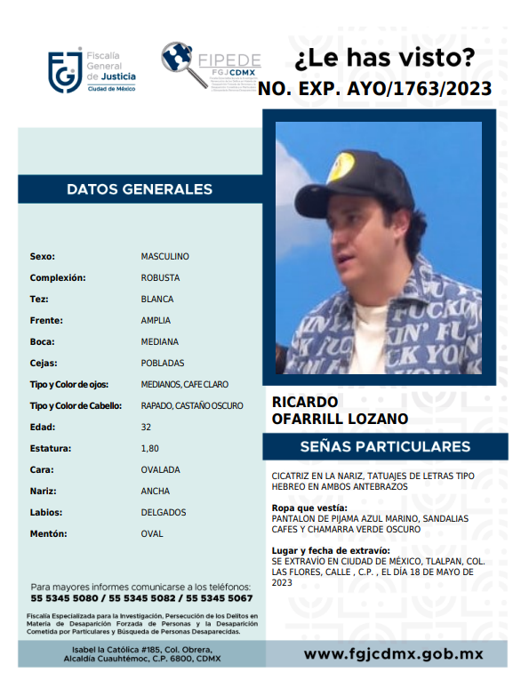 LaEntidadMX's tweet photo. 🚨#ÚLTIMAHORA  familiares de #RicardoOFarrill  denuncian su desaparición, señalan que fue privado de su libertad en San Miguel Topilejo, Tlalpan. https://t.co/Ibc2kava7r