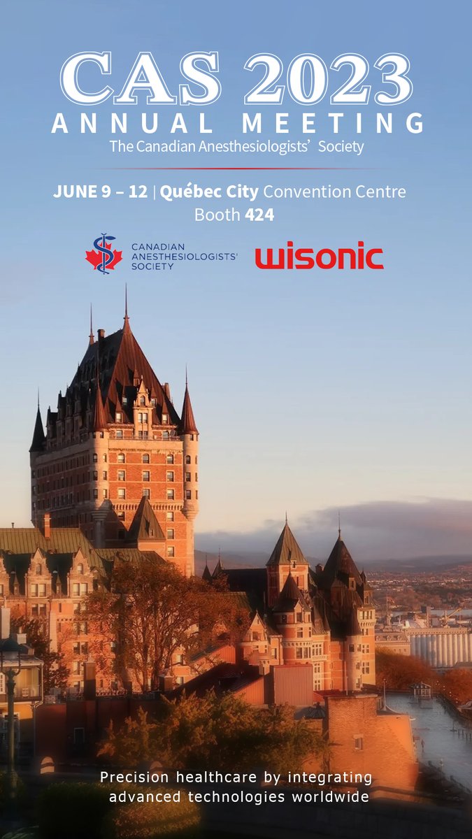1️⃣ day to go! #CASAM2023 kicks off June 9-12 in #Québec City. Meet us at BOOTH #424 📸 You are invited to experience our ultrasound innovations and gain valuable insights! 
Looking forward to seeing you tomorrow!

We are #WisonicMedical, the innovator of new #ultrasound