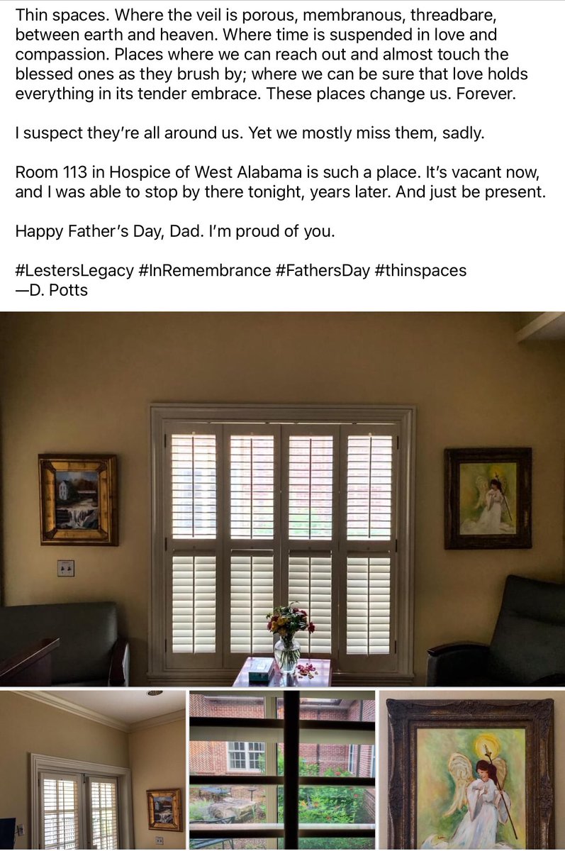 DanielCPotts's tweet photo. #ThinSpaces #reminiscence #FathersDay #LestersLegacy #Hospice https://t.co/WbwwrjfZYn