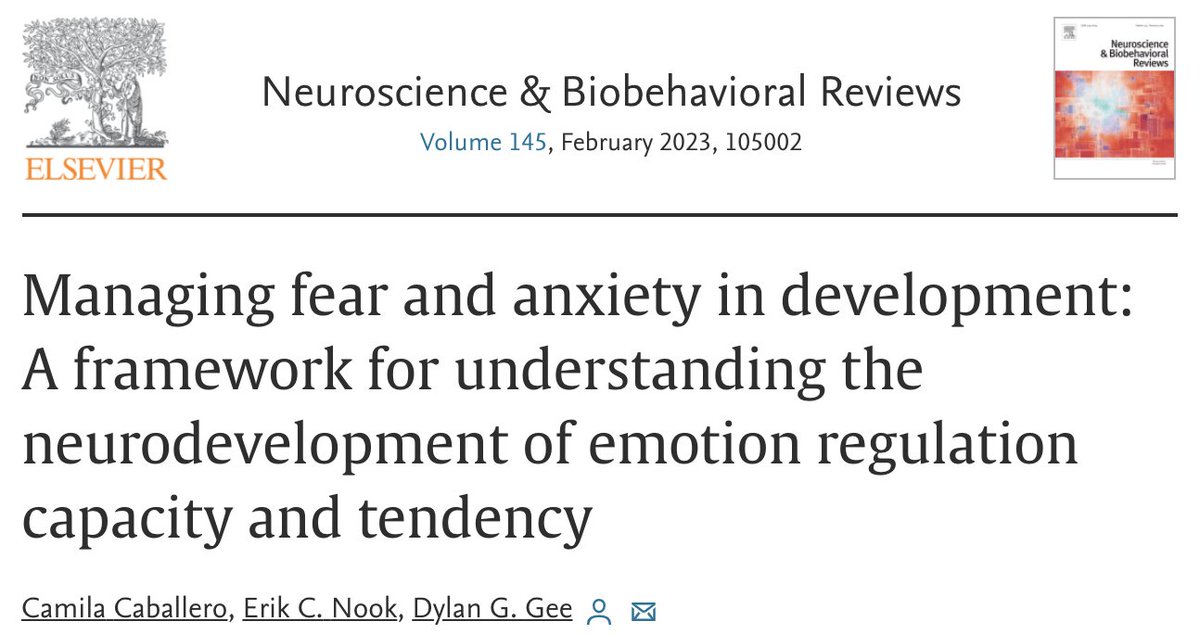 The CANDLab and I are thinking of Camila Caballero on her birthday today and wanted to share her paper 'Managing fear and anxiety in development: A framework for understanding the neurodevelopment of emotion regulation capacity and tendency' that was published earlier this year.