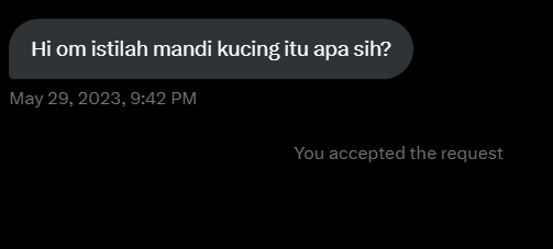 Mandi Kucing
Sesi foreplay yg melibatkan permainan lidah, dmn seluruh tubuh sseorg dijilat2 oleh partnernya, dr ujung kaki hingga kepala.

Termasuk ketiak? Iya!
Makanya, mandi yg brsih dl ya!
Yg jilat gmn? ya gosok gigi &amp; kumur2 dl lah, masak abis mkn pete sekebon lgsg jilat2.