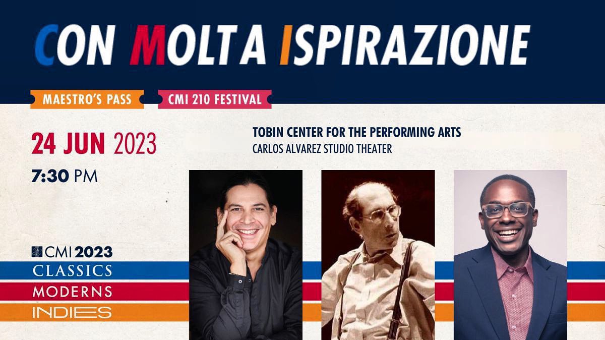 #comingup @TobinCenterSA cmi-sa.org #BragaSantos #franzWaxman #AaronCopland #ShawnOkpbeholo