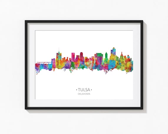 Tulsa Skyline Art Print | Oklahoma Artwork | Tulsa OK Wall Art bit.ly/3bxcmy9 #tulsaskyline #tulsaskylineart #tulsaskylineprint @etsymktgtool