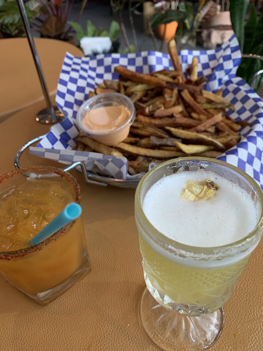 Aday and I are celebrating 3 years of marriage. She made our lemon blueberry wedding cake. And then we went out for mezcal drinks and duck fat fries. 💓