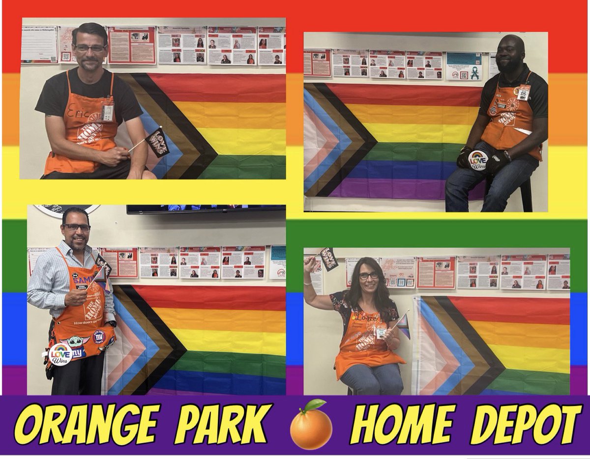 Hey Home Depot Happy Pride Month! 🎉🎉L❤️VE  Wins 🌈 at #YourOPHD 🏳️‍🌈🍊🥰🦄   
❤️🧡💛💚💙💜🖤🤎🩷🤍    #HomeDepotStrong #livetheorangelife #SquadGoals #GoTeam🫶🏻 #LoveWins #Pride2023